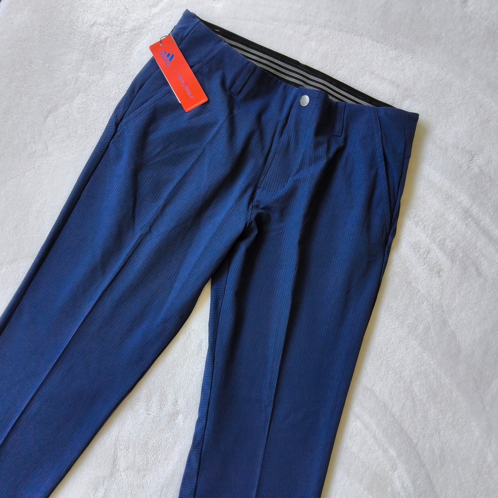 New Adidas USA Olympic Team Golf Pants Mens 34x30 Blue FR9667 $100 Micro Stripe